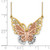 14k Yellow and Rose Gold with White Rhodium Large Filigree Butterfly 18 inch Necklace