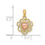14k Yellow and Rose Polished and Textured Heart Charm