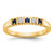 14k Yellow Gold 1/15 carat Diamond and Blue Sapphire Complete Band
