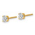 14k Yellow Gold 3/4 ctw Lab Grown Diamond VS+ F+ Round 4 Prong Standard Wt Screwback Stud Earrings