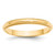 14k Yellow Gold 3mm Milgrain Half Round Wedding Band Size 10