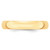 14k Yellow Gold 4mm Lightweight Half Round Wedding Band Size 5