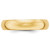 14k Yellow Gold 5mm Half Round Wedding Band Size 14