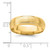 14k Yellow Gold 6mm Lightweight Comfort Fit Brushed Satin Line Edge Wedding Band Size 13