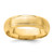 14k Yellow Gold 6mm Lightweight Comfort Fit Brushed Satin Line Edge Wedding Band Size 8.5