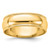 14k Yellow Gold 6mm Lightweight Milgrain Half Round Wedding Band Size 9.5