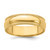 14k Yellow Gold 6mm Milgrain Half Round Wedding Band Size 8