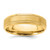 14k Yellow Gold 6mm Standard Weight Comfort Fit Brushed Satin/Polished Milgrain Grooved Edge Wedding Band Size 9