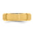 14k Yellow Gold 6mm Standard Weight Comfort Fit Brushed Satin/Polished Stepped Edge Wedding Band Size 11