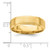 14k Yellow Gold 6mm Standard Weight Comfort Fit Brushed Satin/Polished Stepped Edge Wedding Band Size 9.5