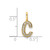 14K Yellow Gold Diamond Letter C Initial Pendant