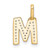 14K Yellow Gold Diamond Letter M Initial Pendant
