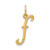 14k Yellow Gold Letter F Initial Charm
