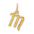 14k Yellow Gold Letter M Initial Charm