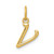 14k Yellow Gold Letter V Initial Charm