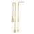 14k Yellow Gold Polished CZ Double Chain Dangle Post Earrings
