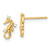 14k Yellow Gold Polished CZ Seahorse Post Earrings