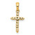 14k Yellow Gold Polished Diamond Cross Pendant