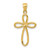 14k Yellow Gold Ribbon Cross Pendant