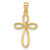 14k Yellow Gold Ribbon Cross Pendant