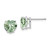 14kw 8mm Heart Green Quartz Earring