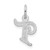 14KW Diamond-cut Letter T Initial Charm