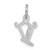 14KW Diamond-cut Letter V Initial Charm