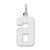 14kw Medium Polished Number 6 Charm