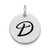 14kw Polished Black Enamel Letter D Initial Disk Charm