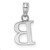 14KW Polished Block Letter B Initial Pendant