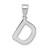 14kw Polished Bubble Letter D Initial Pendant