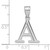14kw Polished Etched Letter A Initial Pendant