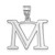 14kw Polished Etched Letter M Initial Pendant