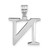 14kw Polished Etched Letter N Initial Pendant