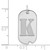 14kw Polished Letter K Initial Dog Tag Pendant