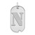 14kw Polished Letter N Initial Dog Tag Pendant