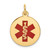 14k 16mm Round Red Enameled Medical Jewelry Pendant