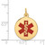 14k 16mm Round Red Enameled Medical Jewelry Pendant