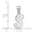 14kw Polished Script Letter S Initial Pendant