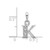 14KW Rhodium-plated Diamond Letter K Initial Pendant