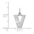 14KW Satin Diamond-cut Letter V Initial Charm