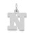 14KW Small Block Letter N Initial Charm