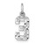 14kw Small Brushed Diamond-cut Number 3 Charm