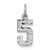 14kw Small Brushed Diamond-cut Number 5 Charm