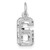 14kw Small Brushed Diamond-cut Number 6 Charm