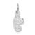 14KW White Gold Casted Script Letter G Initial Charm