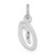 14KW White Gold Casted Script Letter O Initial Charm