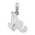 14KW White Gold Script Letter A Initial Pendant