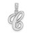 14KW White Gold Script Letter C Initial Pendant