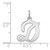 14KW White Gold Script Letter D Initial Charm